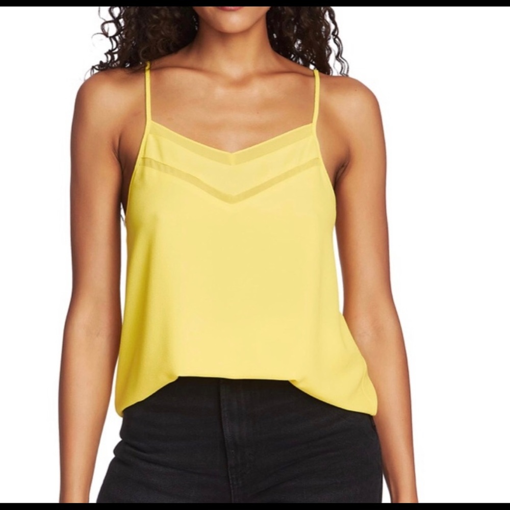 1. State Chiffon Trim Camisole Citrus Lemon Large